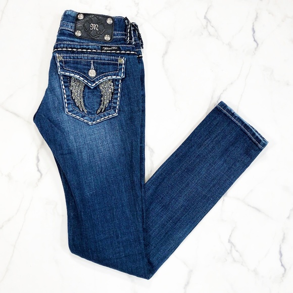 Miss Me Denim - Miss Me Skinny Distressed Embellished Jeans